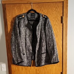 Bloomchic Black and White Unlined Tweed Blazer, Size 18/20 NWOT